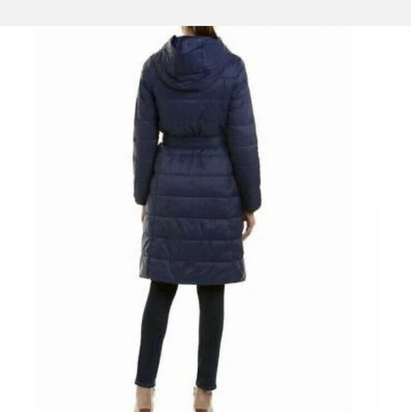Cole Haan M long navy belted puffer - Picture 3 of 4